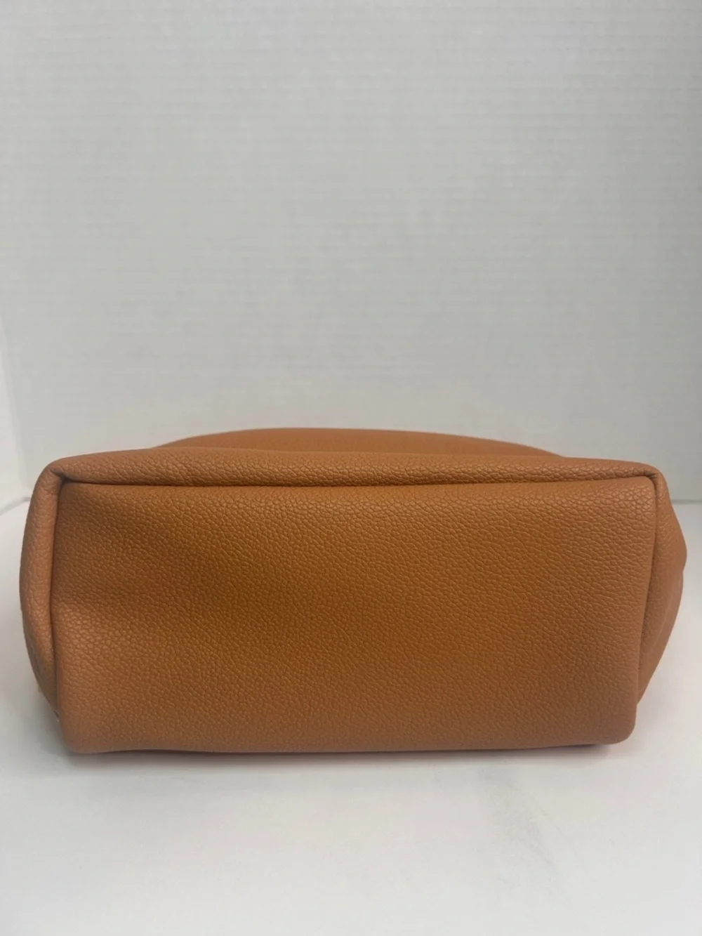 Sylune Classic Makeup Bag , Pebbled Faux Leather ,  Camel Brown